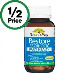 Woolworths Nature’s Way Restore Probiotic Daily Health Capsules Pk 90 offer