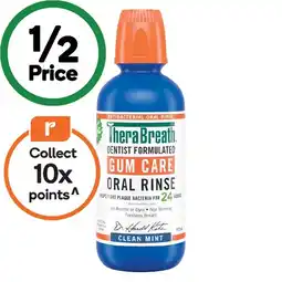 Woolworths TheraBreath Gum Care Oral Rinse Clean Mint 473ml offer