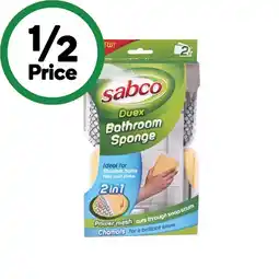 Woolworths Sabco Duex Bathroom Sponge Scrubber Pk 2 offer