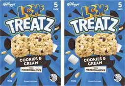 Coles NEW Kellogg's LCMs Treatz Cookies & Cream Bars 130g offer