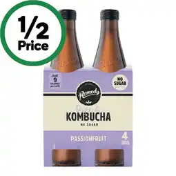Woolworths Remedy Kombucha Varieties 4 x 330ml offer
