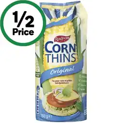 Woolworths Real Foods Corn Thins 125-150g offer