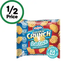 Woolworths Birds Eye Golden Crunch Sidewinders or Lattice Potato Chips 750g offer