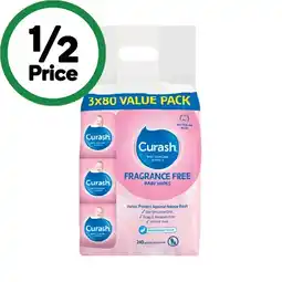 Woolworths Curash Baby Wipes Pk 3 x 80 offer