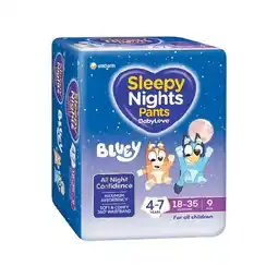 Woolworths BabyLove Sleepy Nights Pants Pk 8-9 offer