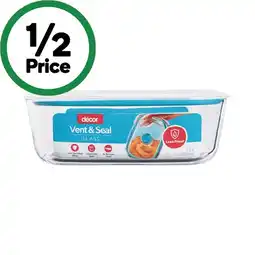Woolworths Decor Vent & Seal Glass Oblong 1.5 Litre offer
