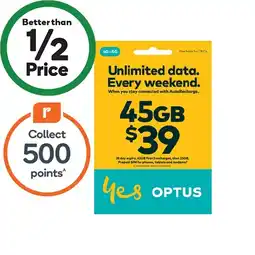 Woolworths Optus $39 Starter Pack^ offer