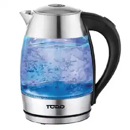 Woolworths TODO 1.7L Glass Cordless Kettle Electric Dual Wall LED Water Jug - Stainless Steel offer