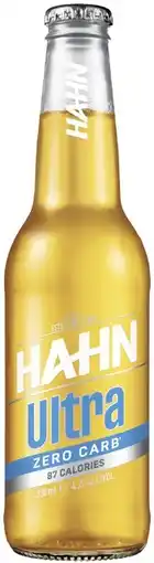 Coles Hahn Ultra Zero Carb Bottles 24x330mL offer