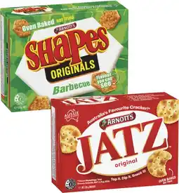 Coles Arnott's Shapes or Jatz Crackers 130g-225g offer