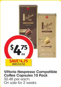 Coles Vittoria Nespresso Compatible Coffee Capsules offer