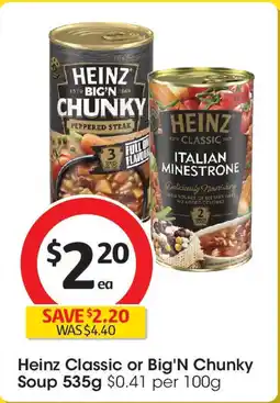 Coles Heinz Classic or Big'N Chunky Soup offer