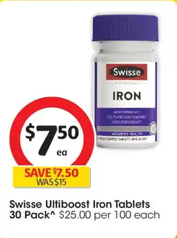 Coles Swisse Ultiboost Iron Tablets offer