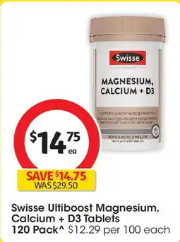 Coles Swisse Ultiboost Magnesium, Calcium + D3 Tablets offer
