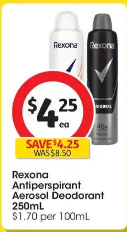 Coles Rexona Antiperspirant Aerosol Deodorant offer