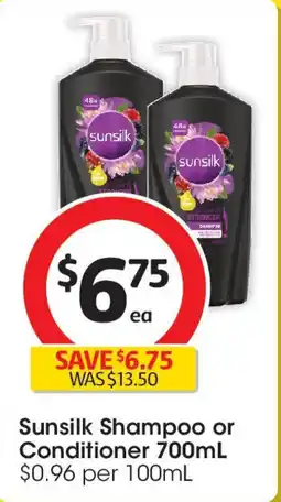 Coles Sunsilk Shampoo or Conditioner offer