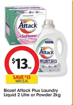 Coles Biozet Attack Plus Laundry Liquid or Powder offer