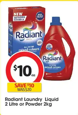 Coles Radiant Laundry Liquid or Powder offer