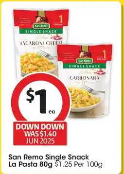 Coles San Remo Single Snack La Pasta offer
