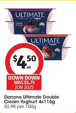 Coles Danone Ultimate Double Cream Yoghurt offer