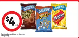 Coles Twisties, Burger Rings or Cheetos offer