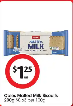 Coles Coles Malted Milk Biscuits offer