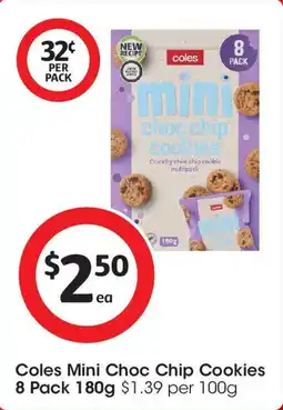 Coles Coles Mini Choc Chip Cookies offer
