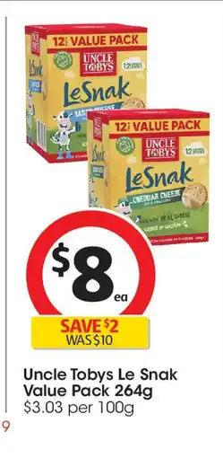 Coles Uncle Tobys Le Snak Value Pack offer