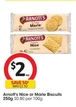Coles Arnott's Nice or Marie Biscuits offer