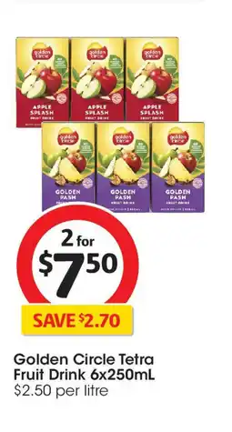 Coles Golden Circle Tetra Fruit Drink offer