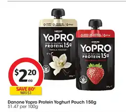Coles Danone Yopro Protein Yoghurt Pouch offer