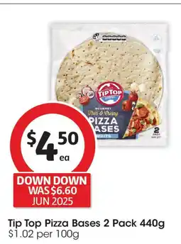 Coles Tip Top Pizza Bases offer