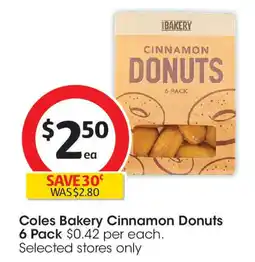 Coles Coles Bakery Cinnamon Donuts offer