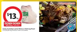 Coles Coles Australian Lamb Whole or Half Leg Roast offer
