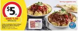 Coles Coles Australian Pork & Beef Bolognese Mince Regular offer