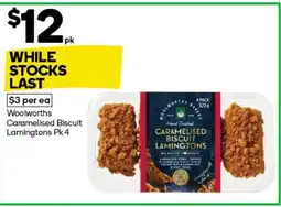 Woolworths Woolworths Caramelised Biscuit Lamingtons Pk 4 offer