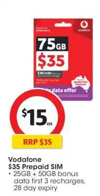 Coles Vodafone $35 Prepaid SIM offer