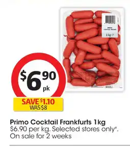 Coles Primo Cocktail Frankfurts offer