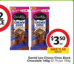 Coles Darrell Lea Chewy Choc Block Chocolate offer