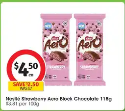 Coles Nestlé Strawberry Aero Block Chocolate offer