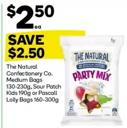 Woolworths The Natural Confectionery Co. Medium Bags 130-230g, Sour Patch Kids 190g or Pascall Lolly Bags 160-300g offer