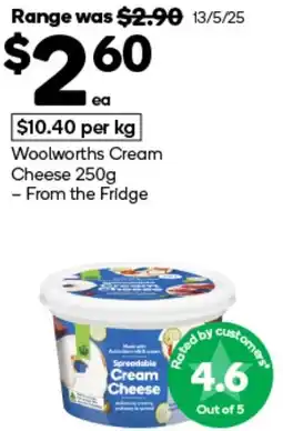 Woolworths Woolworths Cream Cheese offer