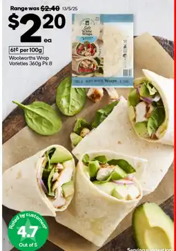 Woolworths Woolworths Wrap Varieties offer