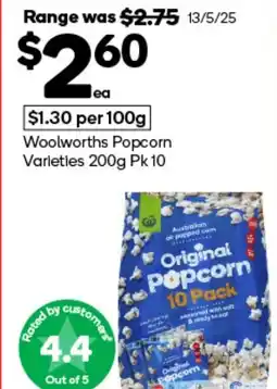 Woolworths Woolworths Popcorn Varieties offer