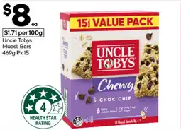 Woolworths Uncle Tobys Muesli Bars offer