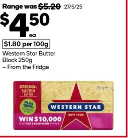 Woolworths Western Star Butter Block offer