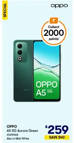 Woolworths OPPO A5 5G Aurora Green offer