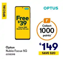 Woolworths Optus Nubia Focus 5G offer