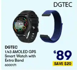 Woolworths DGTEC 1.43 AMOLED GPS Smart Watch with Extra Band offer