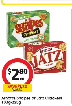 Coles Arnott's Shapes or Jatz Crackers offer